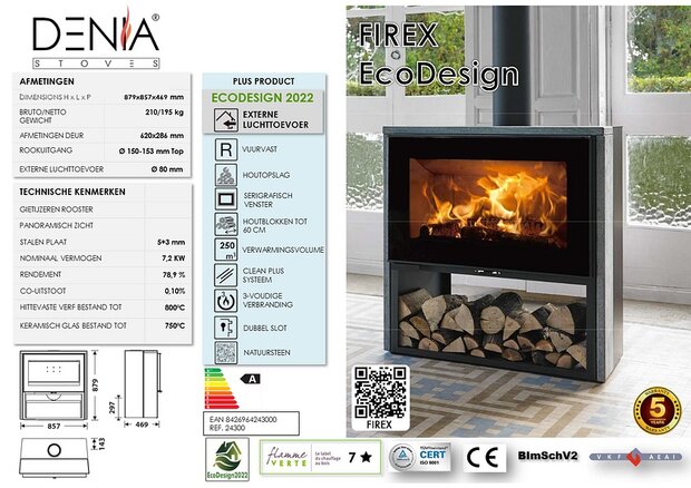 Denia Stoves Firex Ecodesign Houtkachel