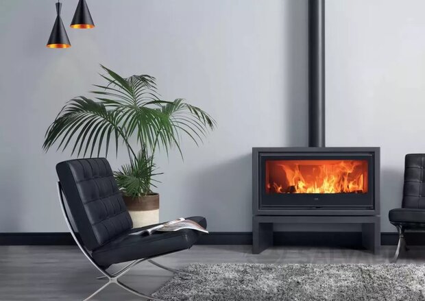 Denia Stoves Panoramic Stove + Bench Ecodesign Houtkachel